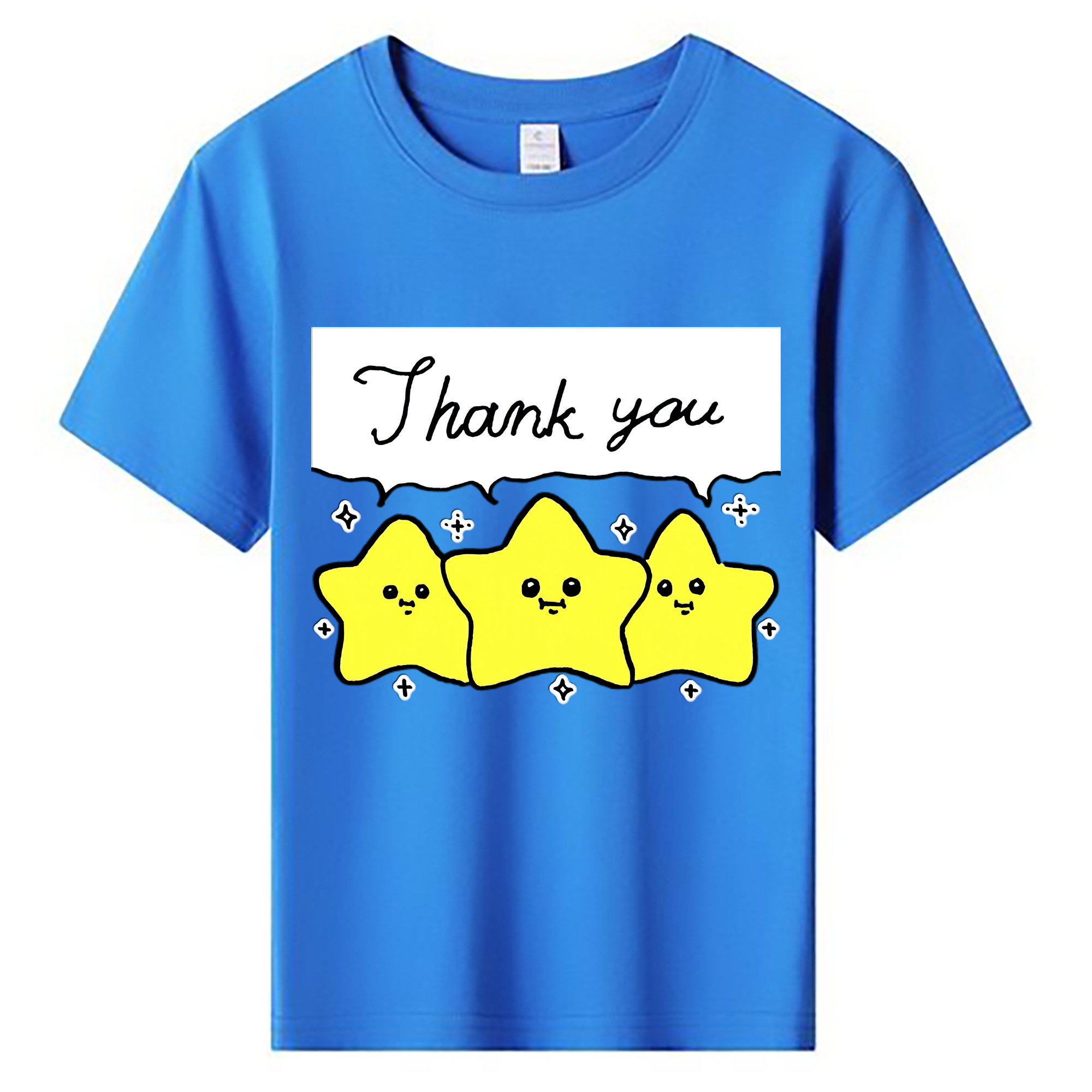 （画像用） ちいかわ 流れ星 Chii-kawa Shooting star 綿100％キッズTシャツ（フロントプリント）